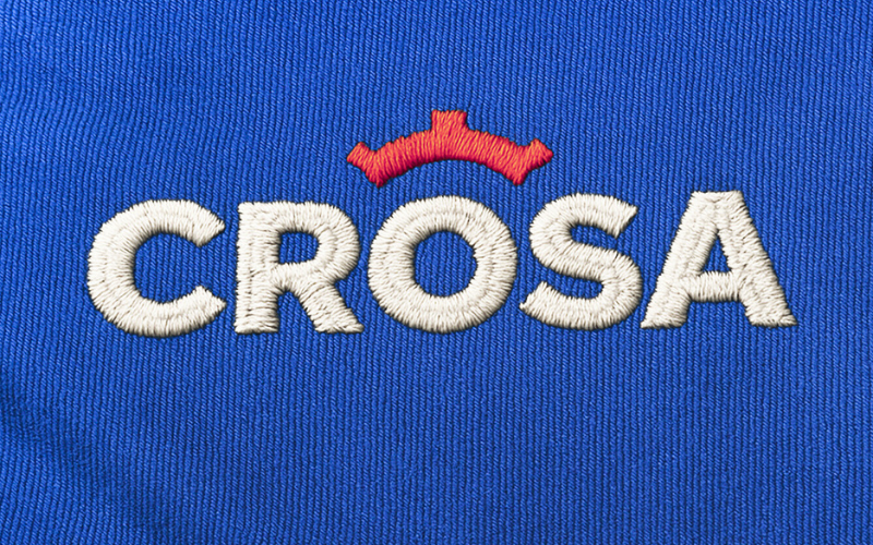 Tshirt ricamata con logo Crosa